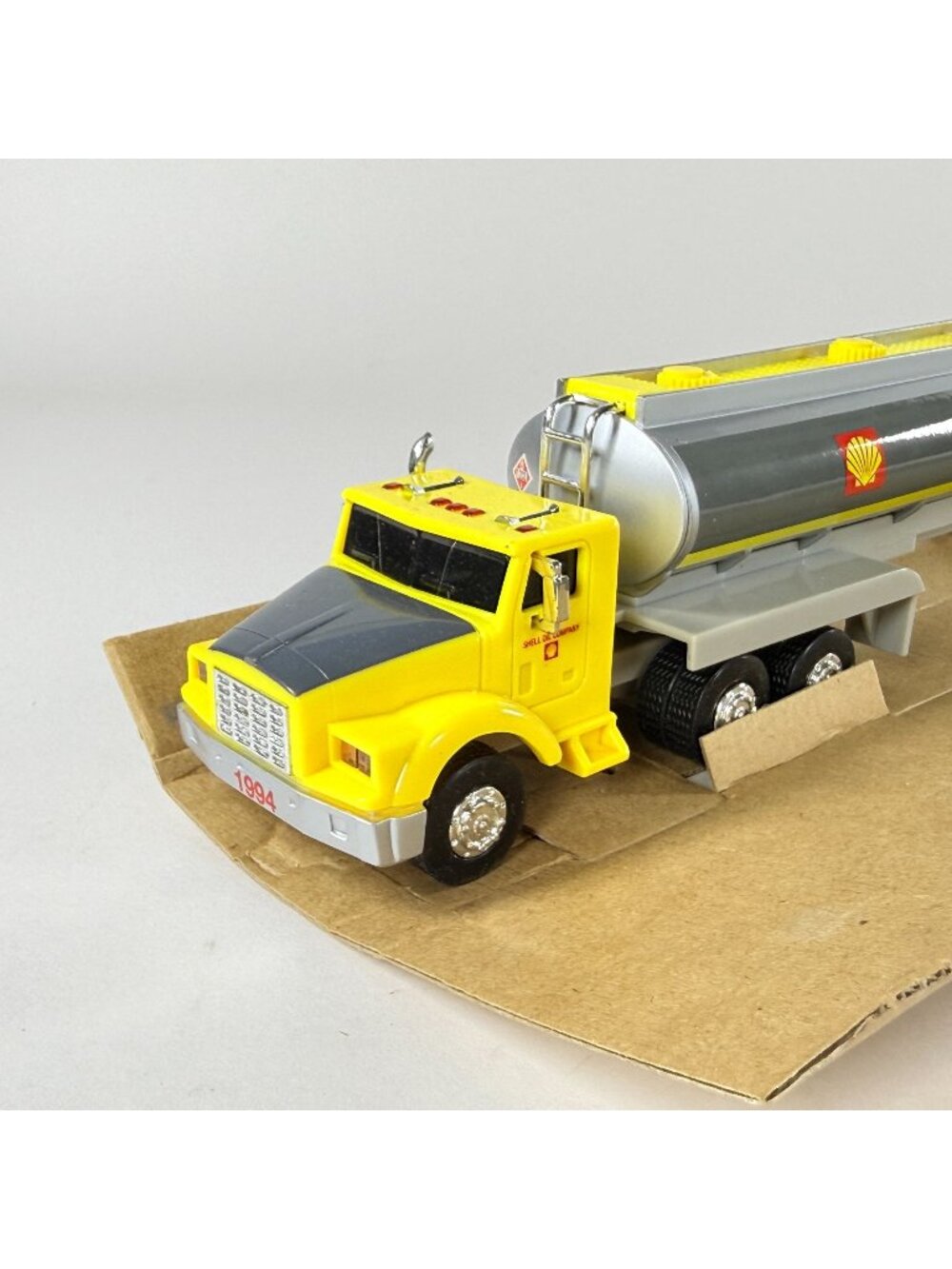 Shell Oil Company 1994 Formula Shell Yellow  Gray Tanker Truck Toy